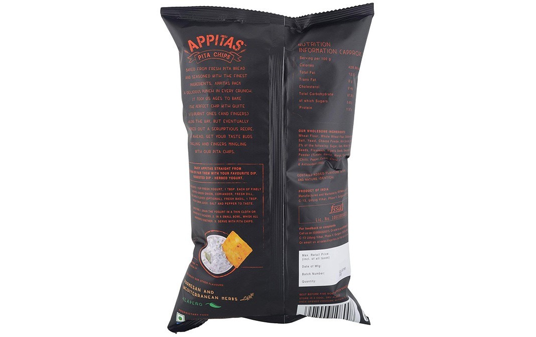 Appitas Pita Chips - Multigrain Tangy Cheese   Pack  150 grams